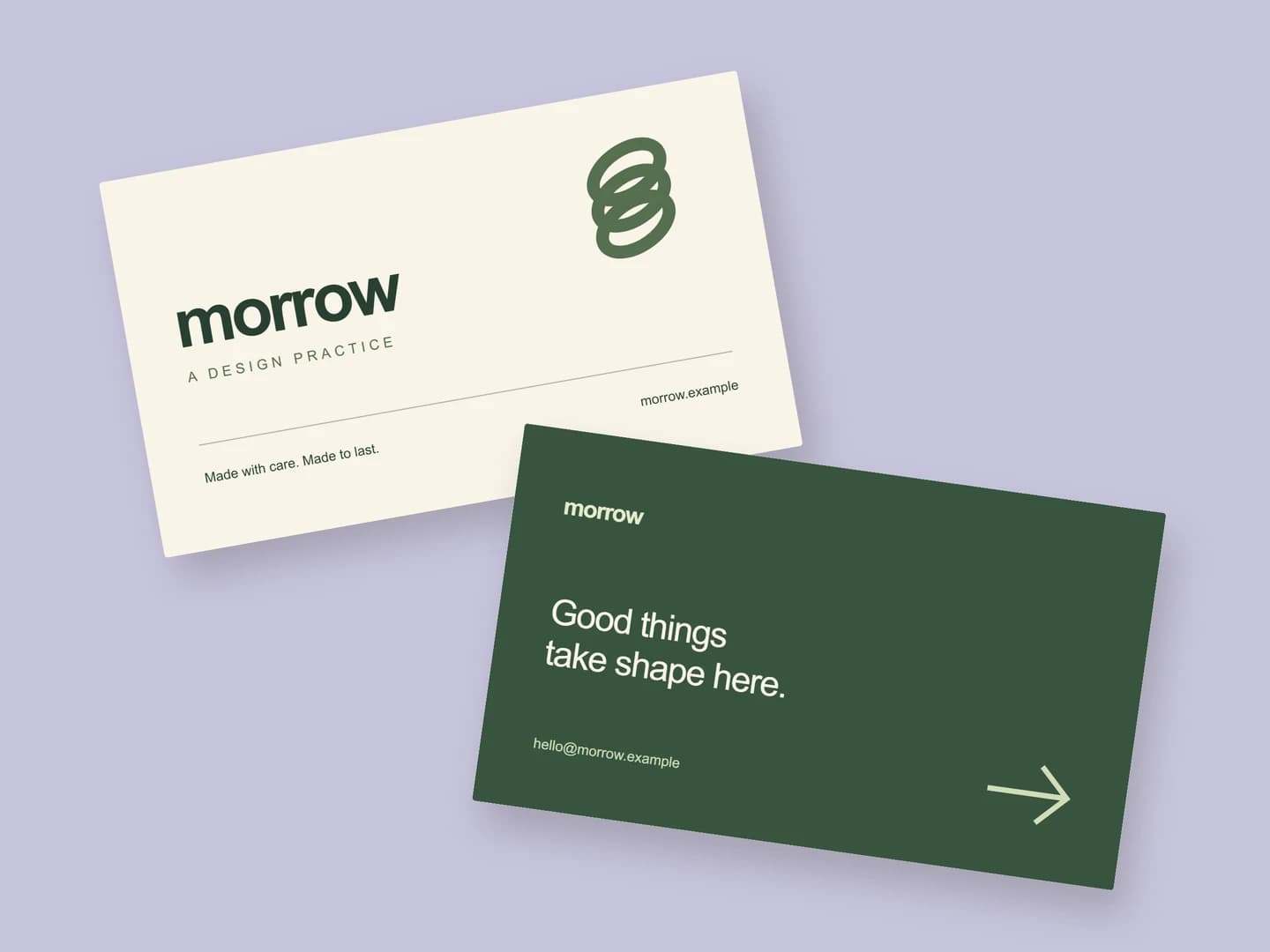 Business card front and back: A good first impression
