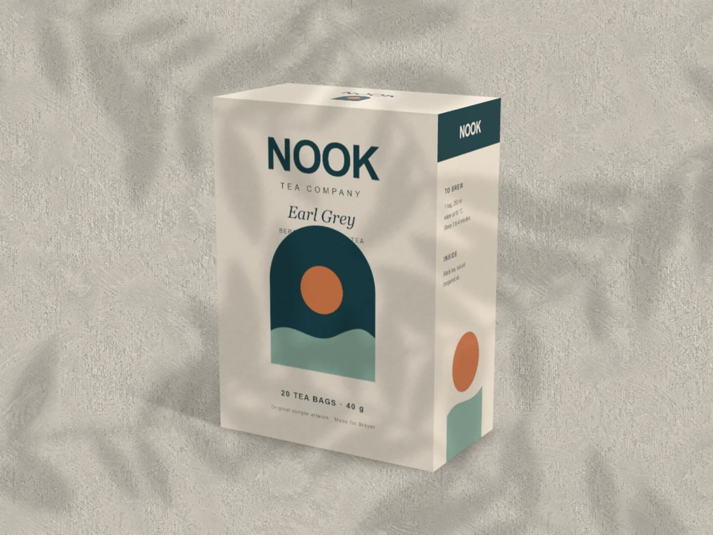 Free single-carton scene with separate tea packaging artwork on its faces