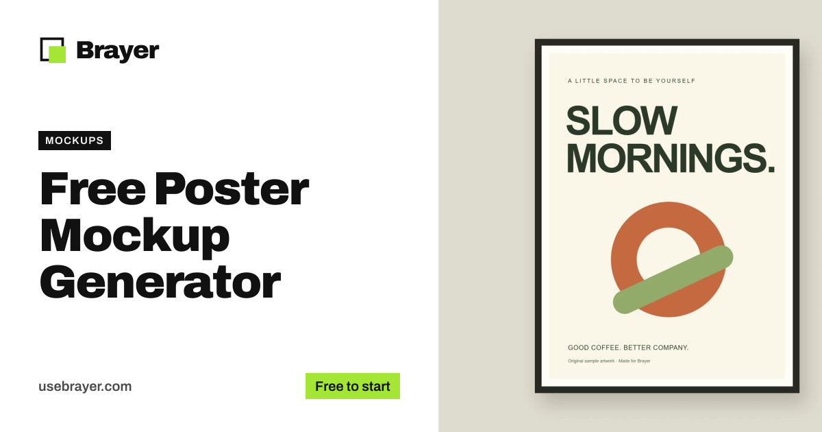 Free Poster Mockup Generator | Brayer
